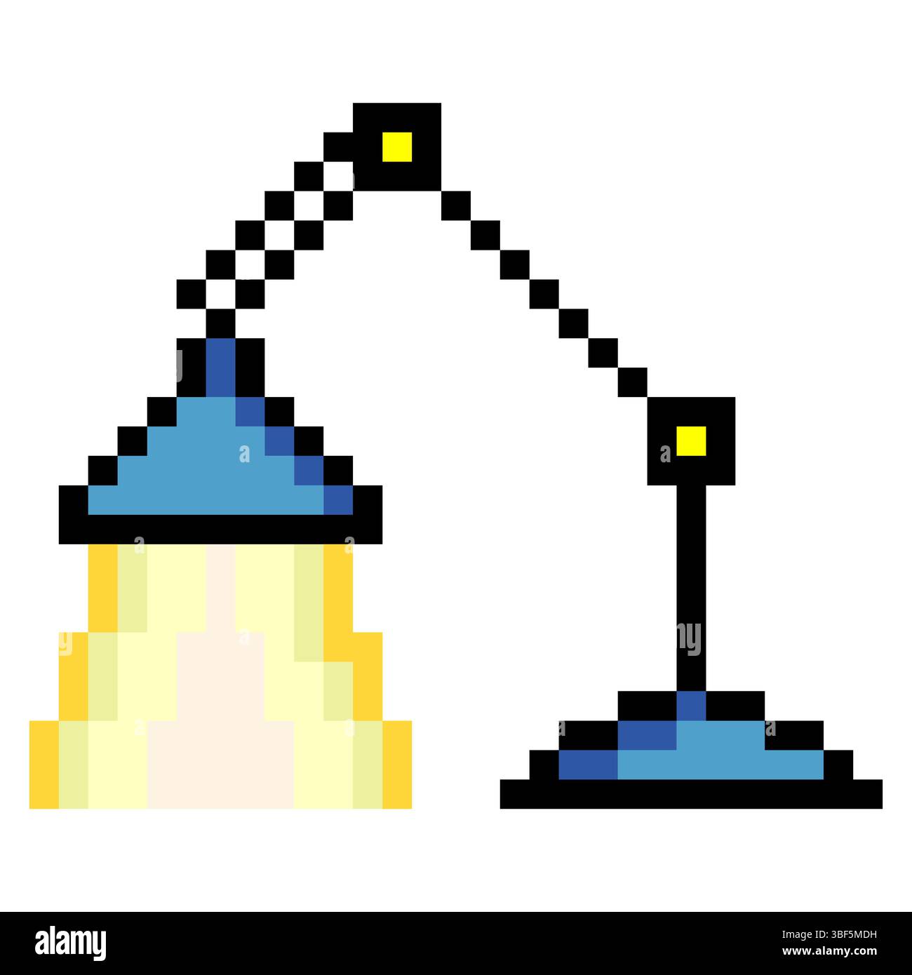 Desk lamp in pixel art design Stock Vector
