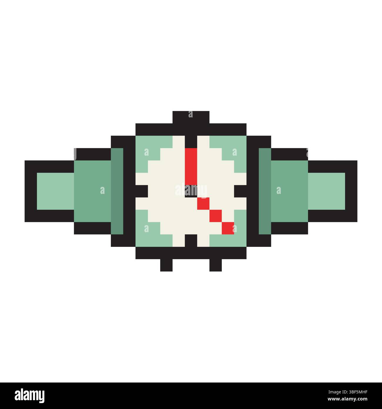 Wristwatch in pixel art style Stock Vector