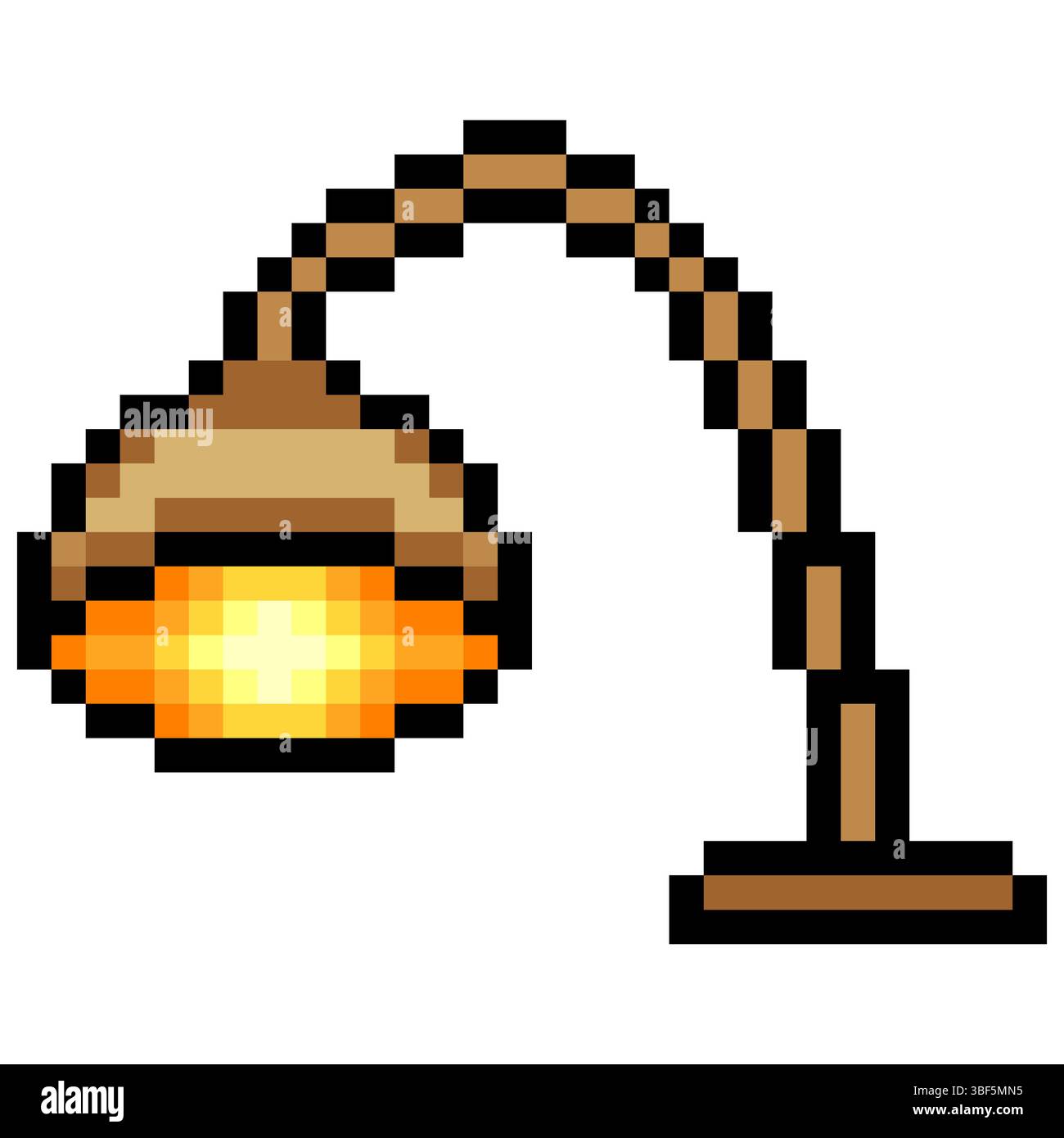 Desk lamp in pixel art design Stock Vector