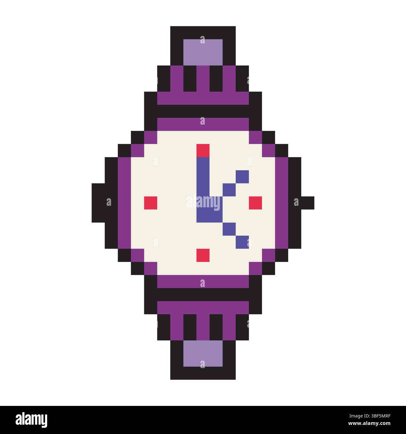 Wristwatch in pixel art style Stock Vector