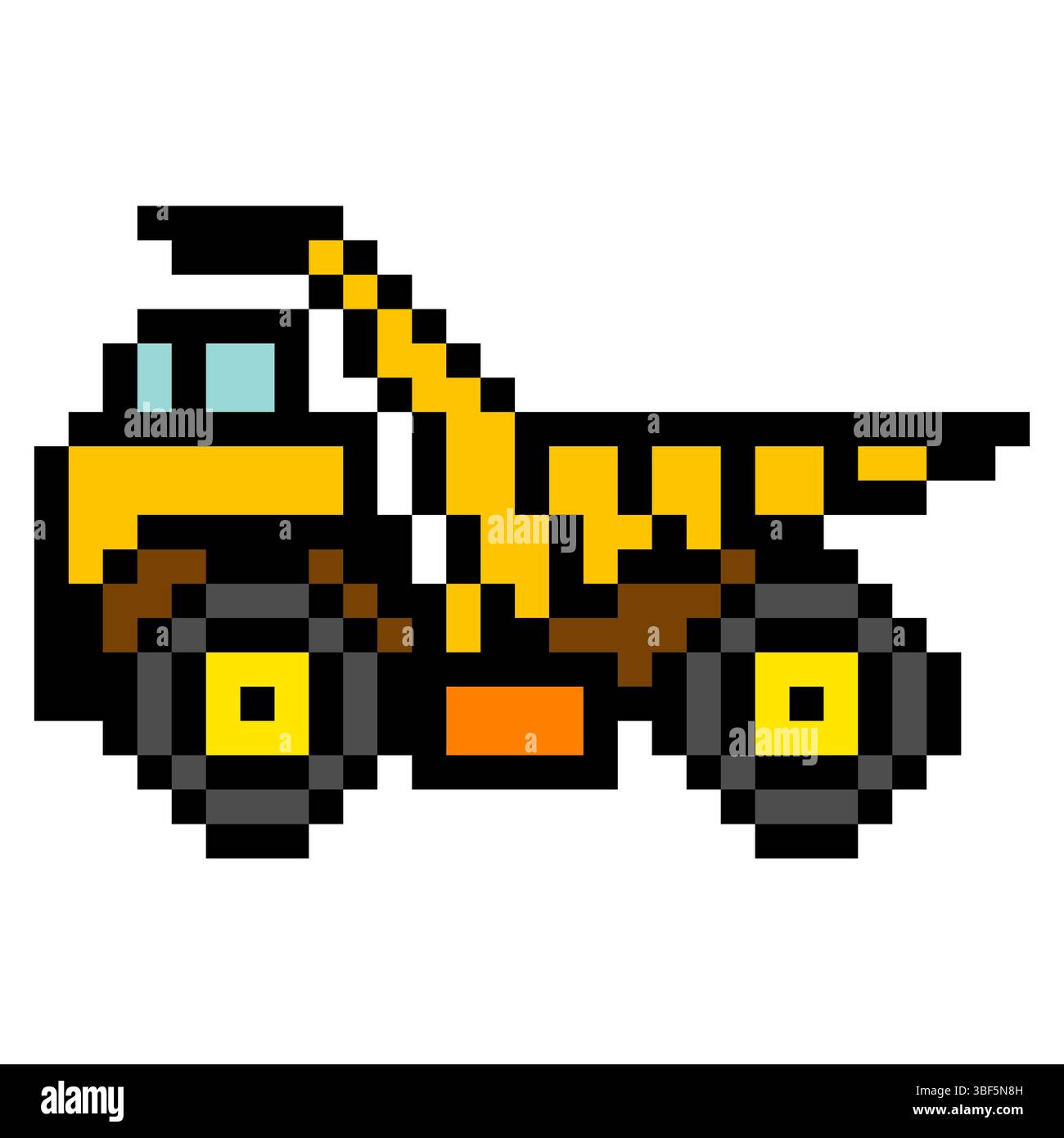 Mining heavy equipment dump truck with pixel art Stock Vector