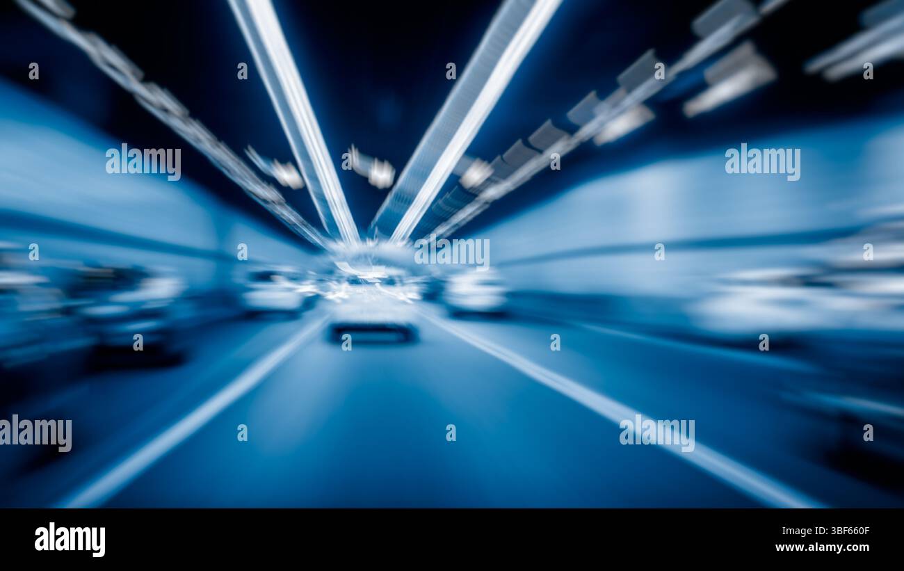 abstract car driving through tunnel Stock Photo - Alamy