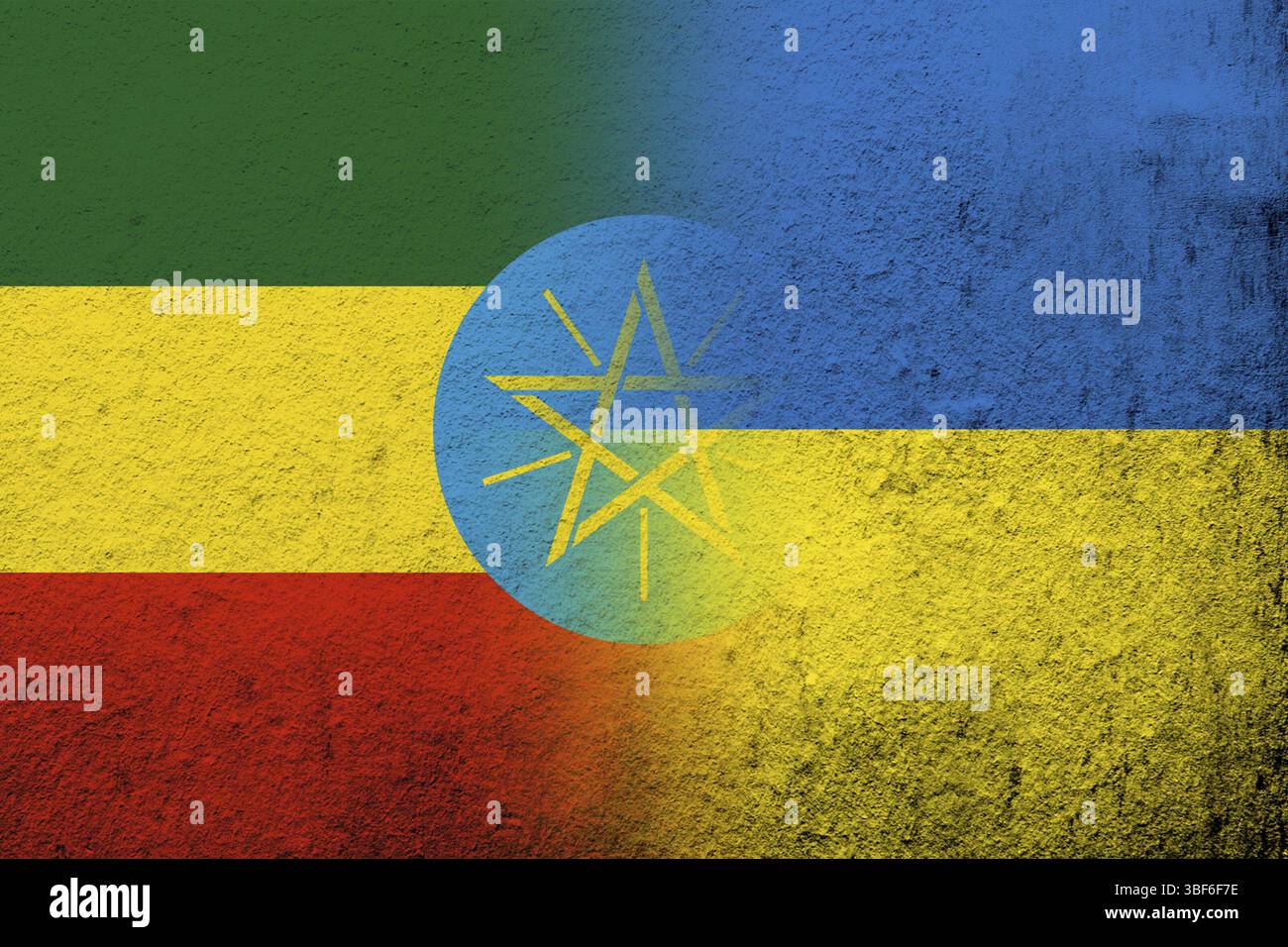 The Federal Democratic Republic of Ethiopia National flag with National flag  of Ukraine. Grunge background Stock Photo - Alamy, image size:1300x956