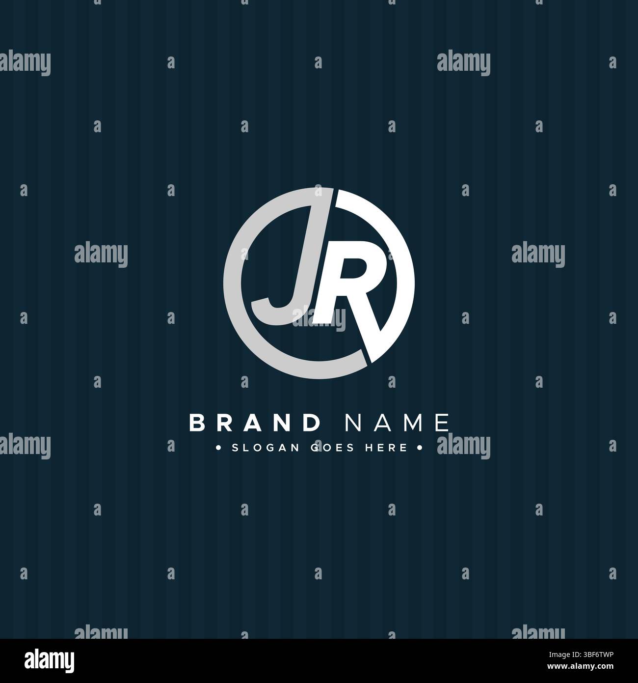 JR Vector Logo Template - Simple Icon for Initial Letter J and R Monogram Stock Vector