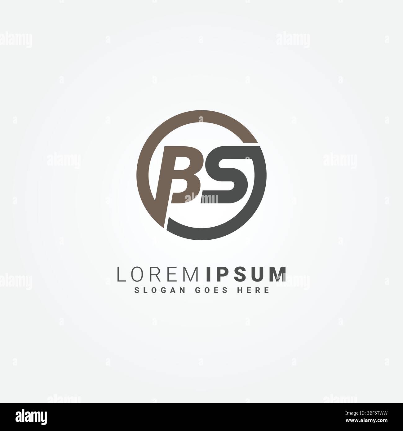 Abstract Letter BS Logo - Initial Monogram Template for Alphabet B and S Stock Vector