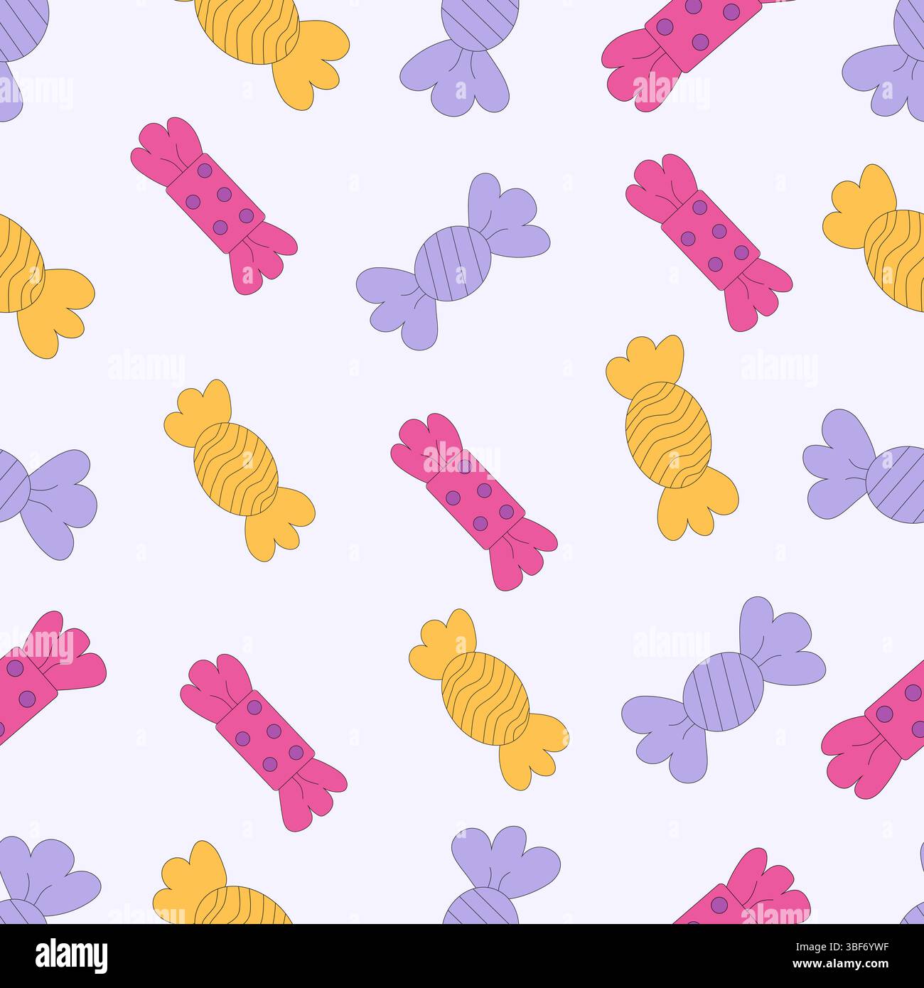 colorful seamless pattern with multi-colored candies, on a light background. Stock Vector