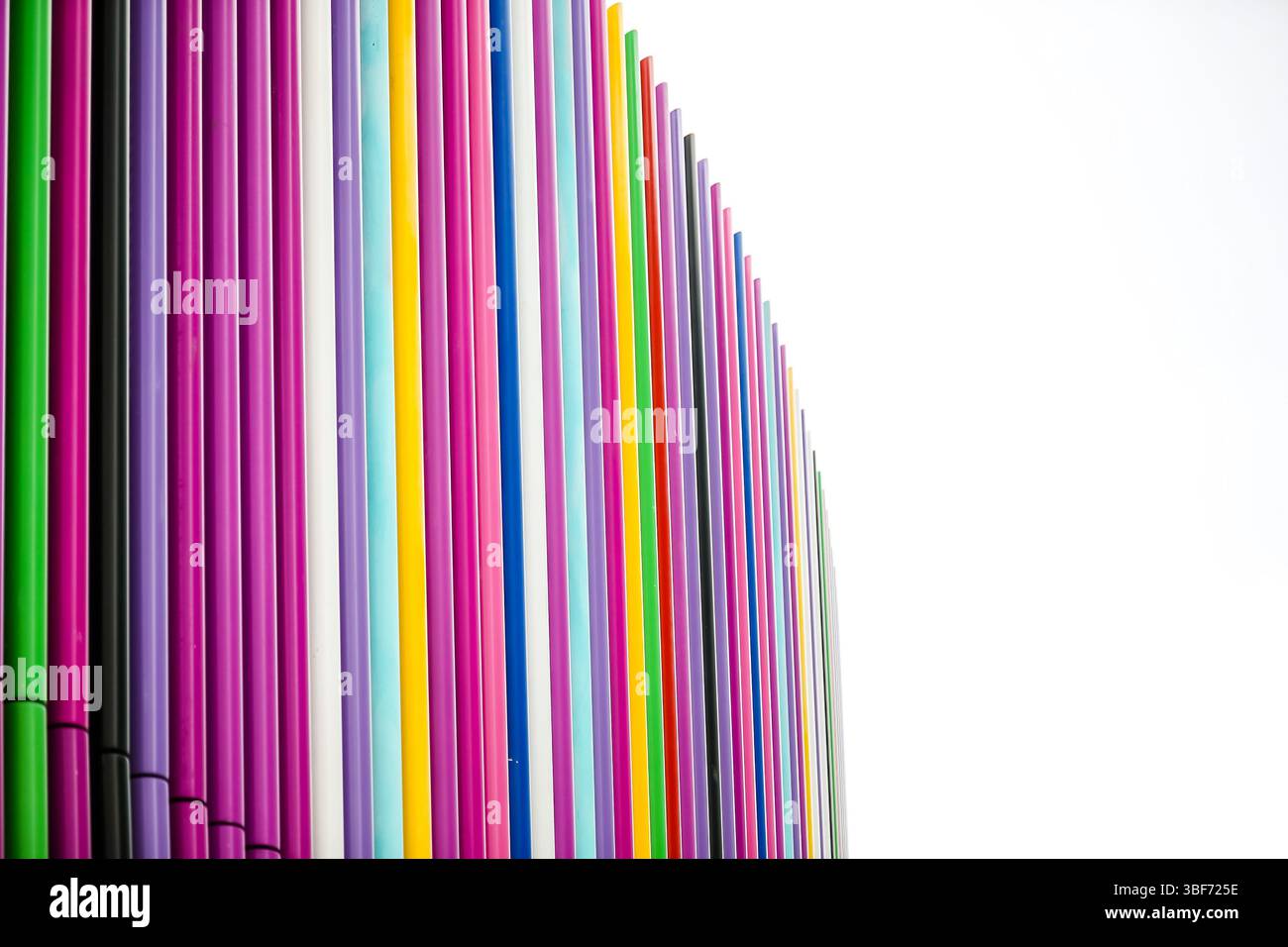 Liverpool, England - July 20, 2019: Exterior of Costa Coffee location featuring colourful tubes in downtown Liverpool Stock Photo