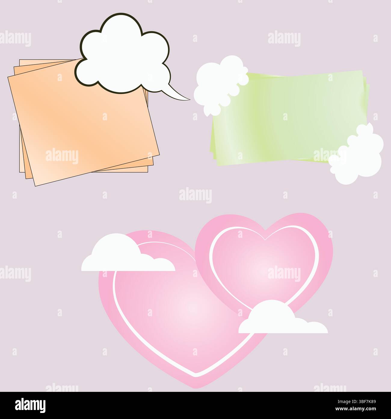 Pastel retro pop frames and elements vector Set.Empty retro comic style speech bubbles set. Stock Vector