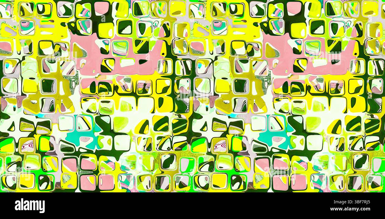 Abstract blotched random mosaic shape square seamless border pattern ...