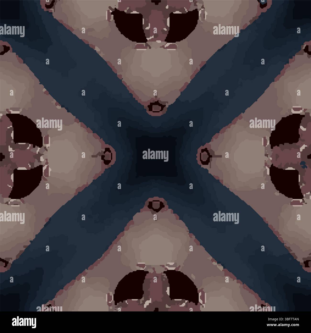 Blue Beige Abstract Kaleidoscope Vector Pattern Stock Vector