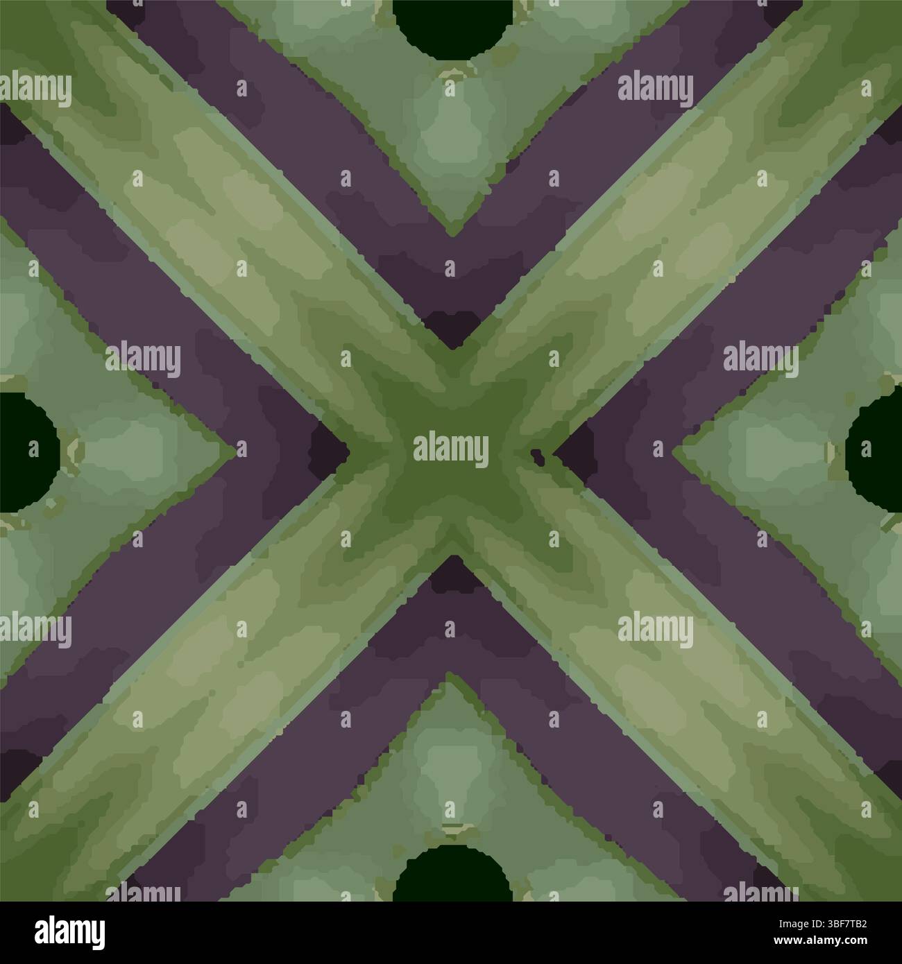 Green Purple Cross Kaleidoscope Vector Pattern Stock Vector