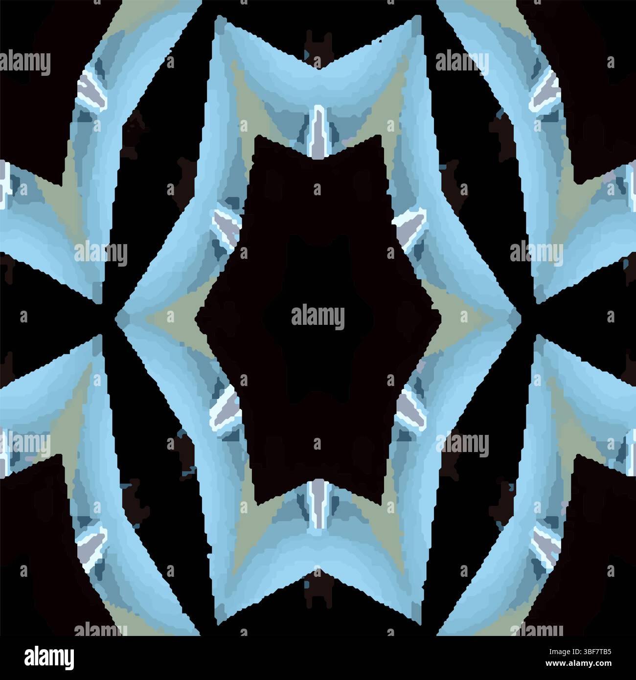 Blue White Star Kaleidoscope Vector Pattern Stock Vector