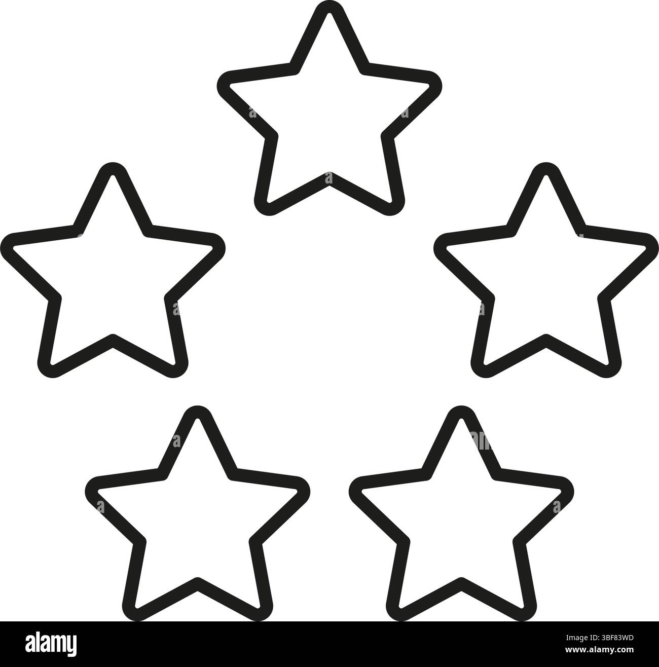 Five Star Rating Outline Icon. Quality Assurance, Excellence, And ...