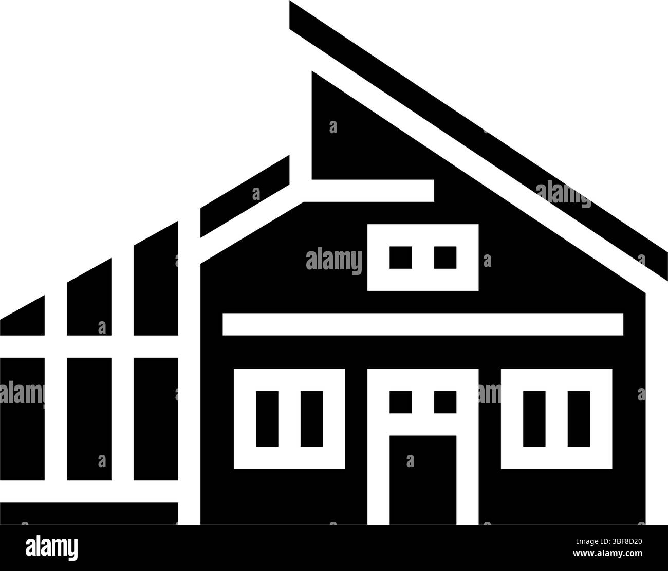 eco friendly sustainable cabin glyph icon vector illustration Stock ...