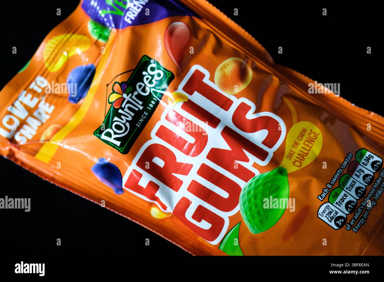 London UK, May 31 2025, Packet Of Rowntrees Classic Fruit Gum Sweets ...
