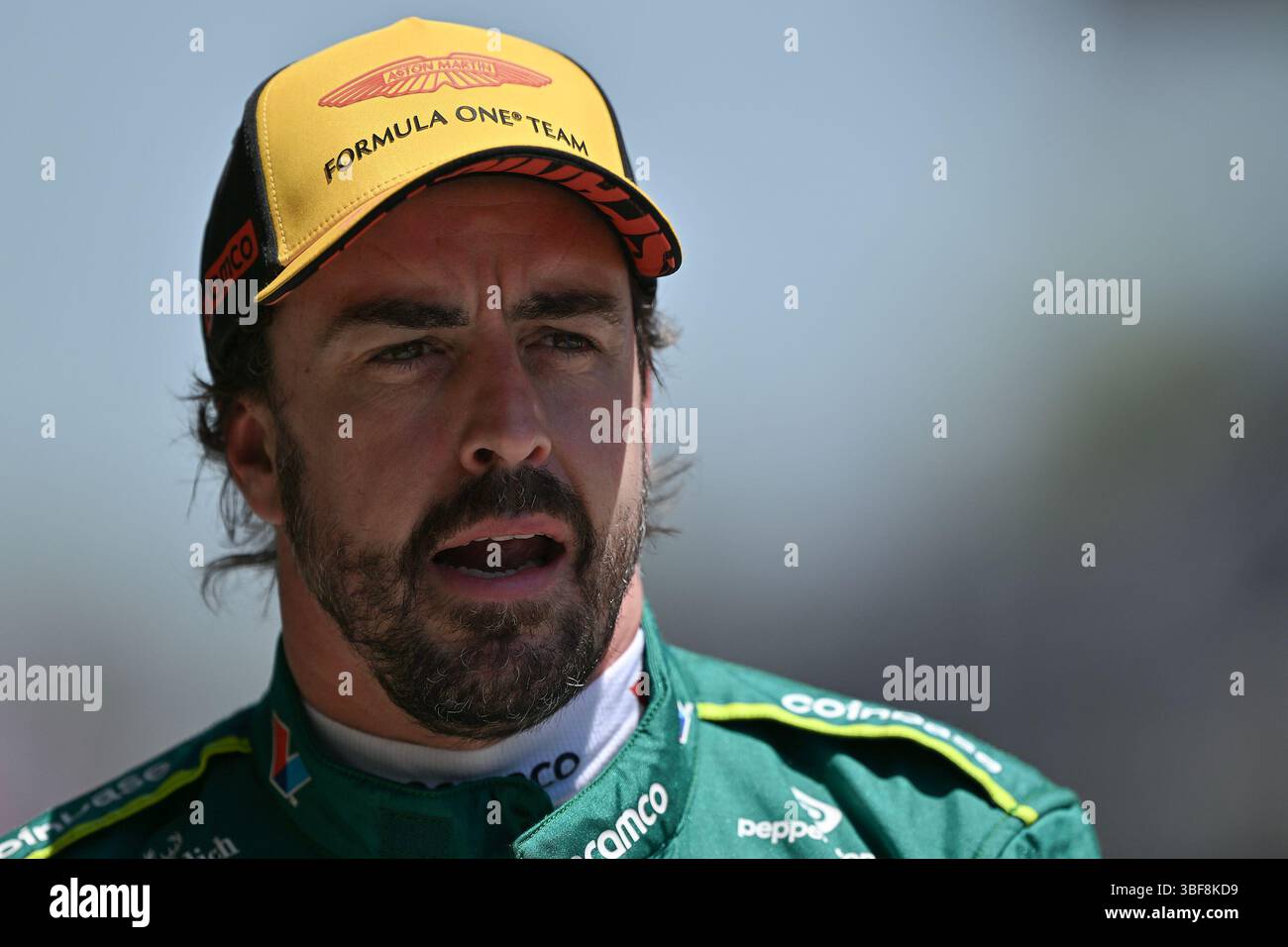 BARCELONA, SPAIN - MAY 31: Fernando Alonso of Spain and Aston Martin ...