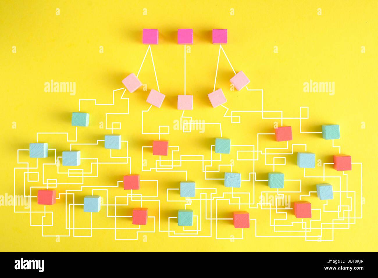 complex messy business management and bad communication culture Stock Photo