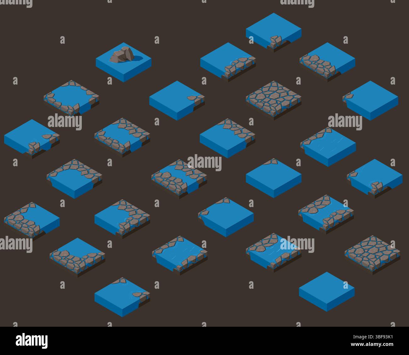 Set of isometric landscape design Stock Vector