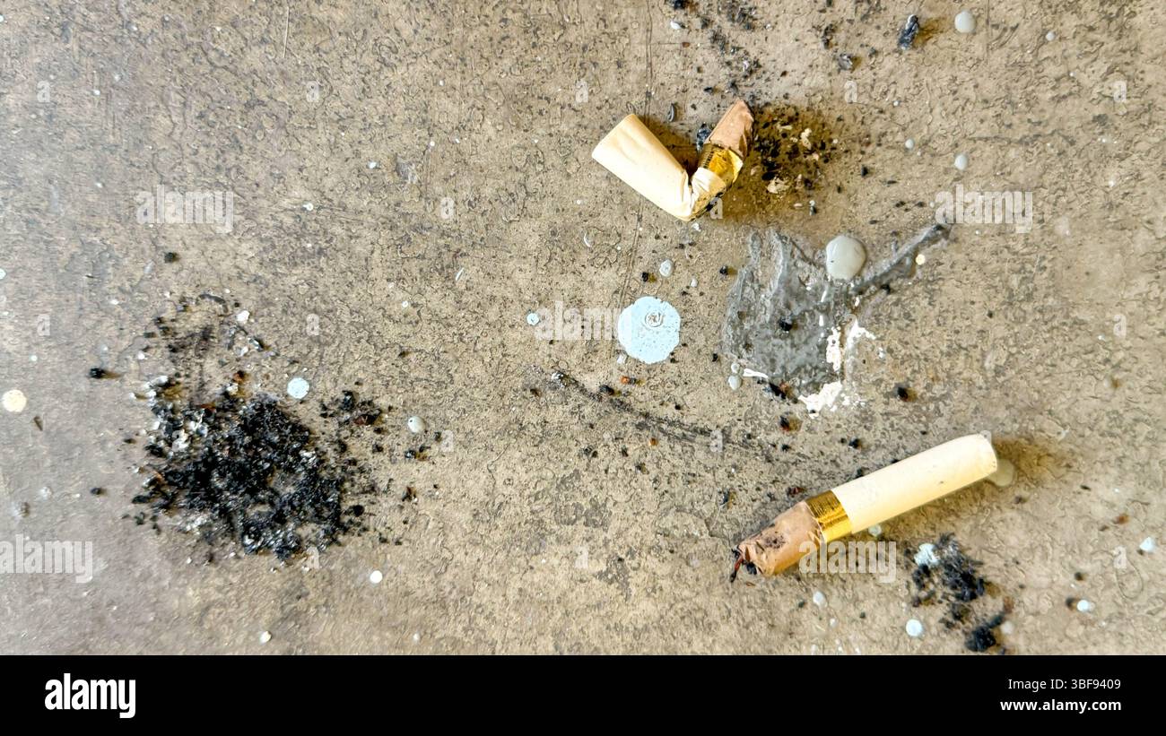cigarette ash littering hi-res stock photography and images Turning Cigarette Butts Into Park