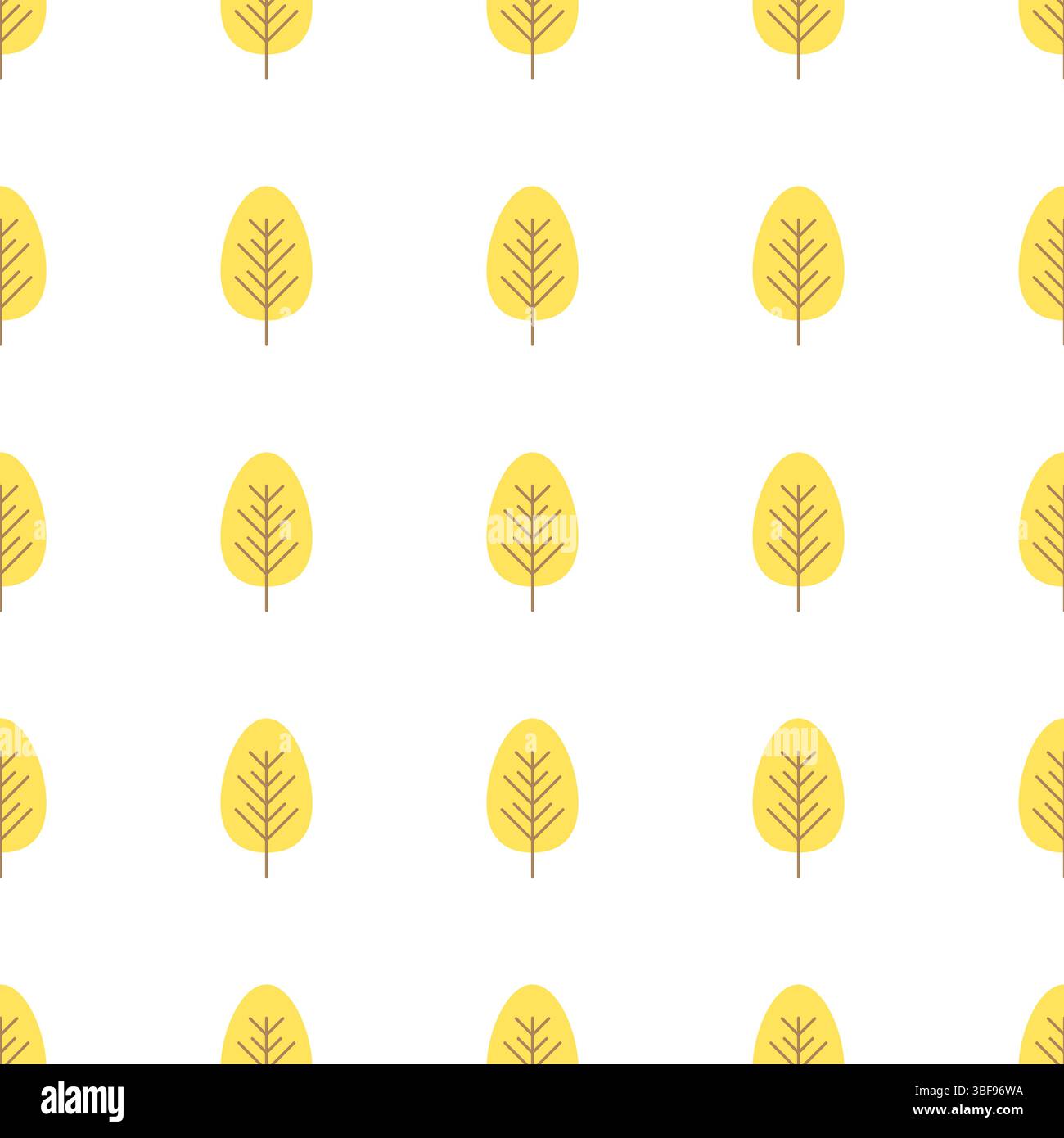 Seamless pattern with colored trees on white background. Vector illustration. Stock Vector