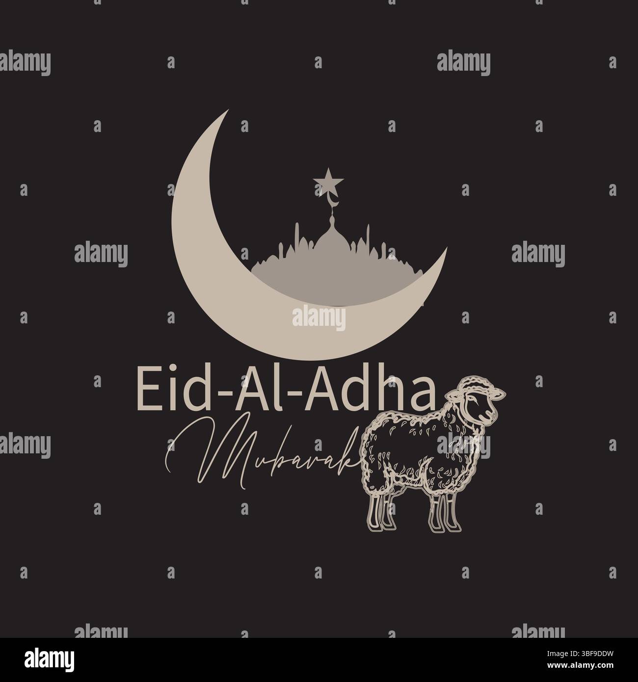 Eid Al Adha typography Stock Vector