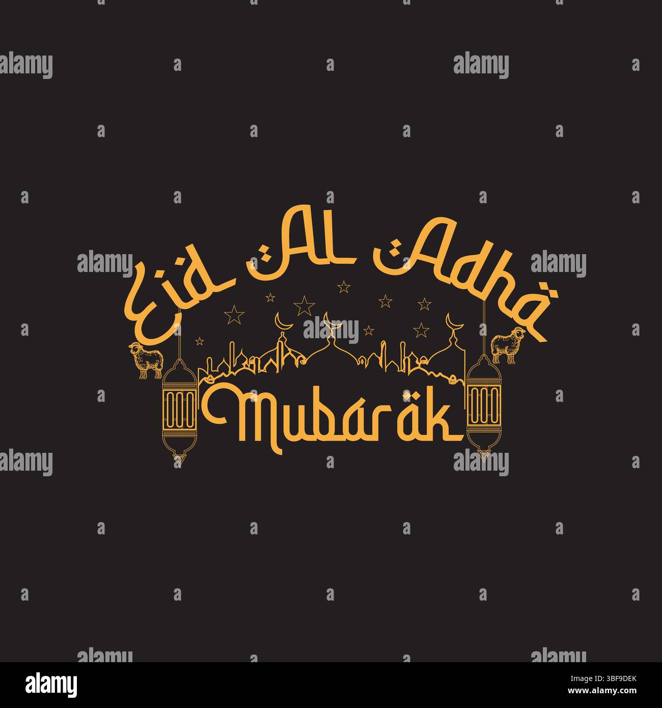 Eid Al Adha typography Stock Vector
