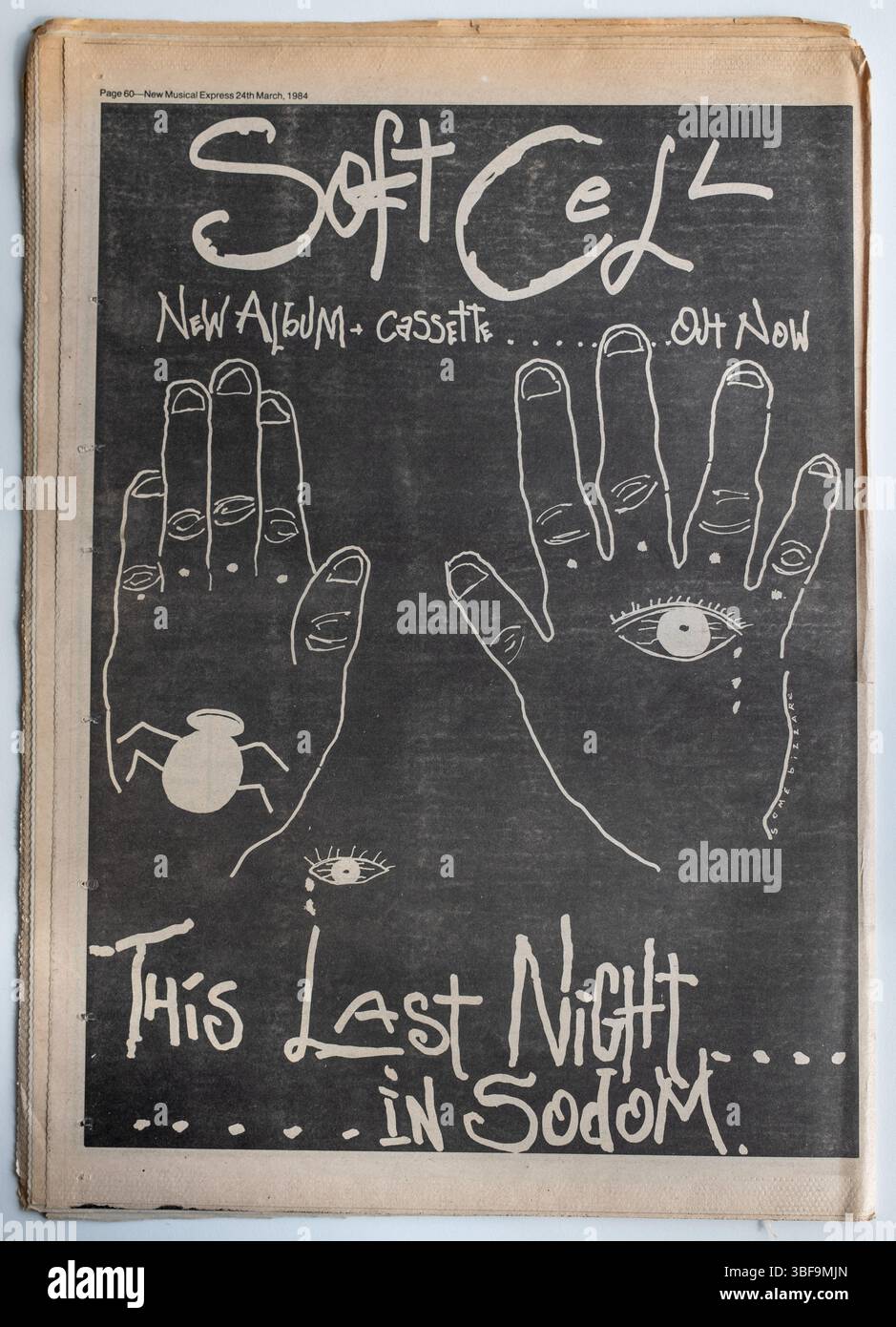 Back Cover Advert from 1980s NME New Musical Express Music Paper for Soft Cell  Ne wAlbum 'This Last Night in Sodom' Stock Photo