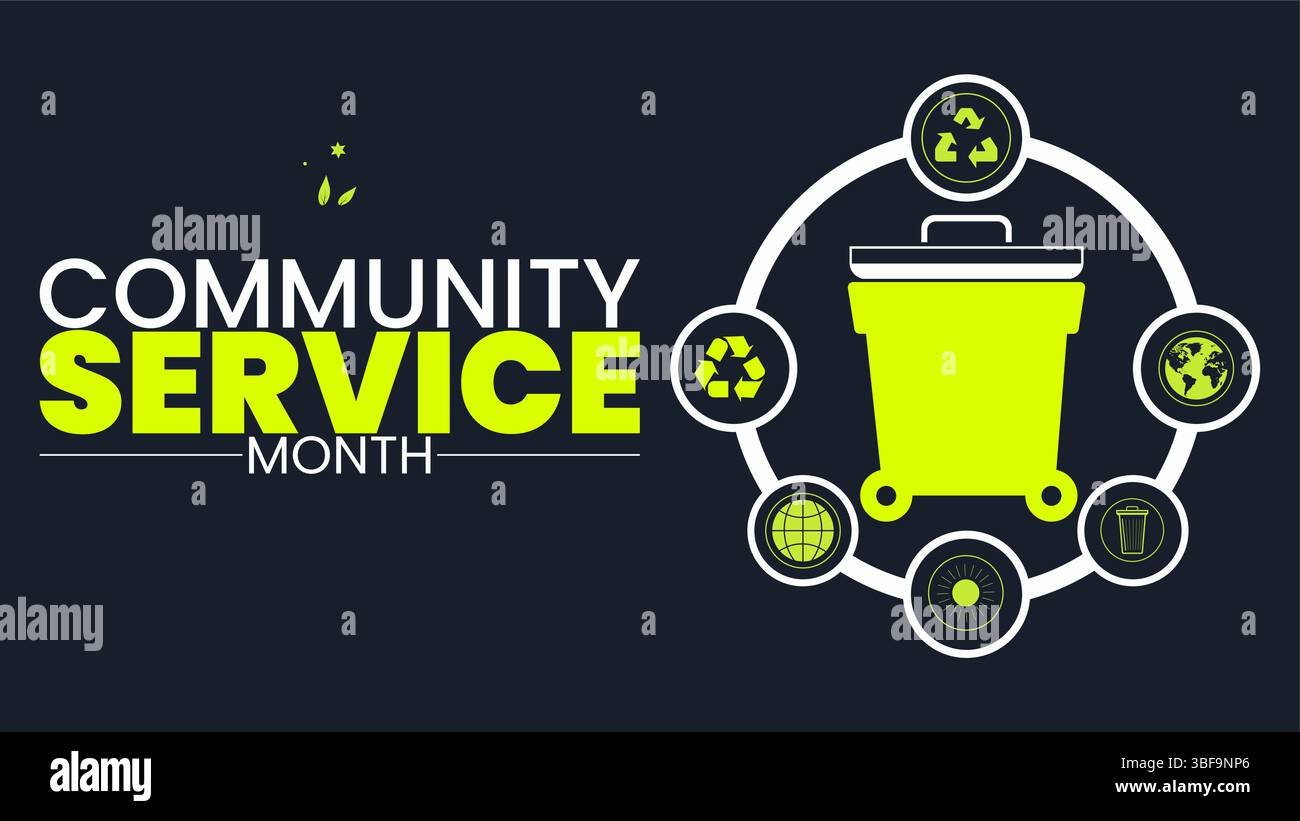 Community Service Month, Give Back, Make an Impact Stock Vector
