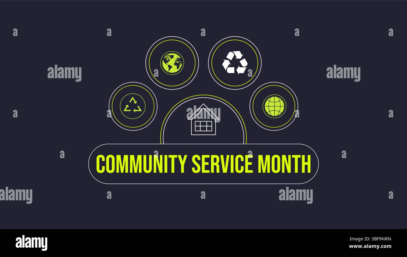 Community Service Month, Give Back, Make an Impact Stock Vector