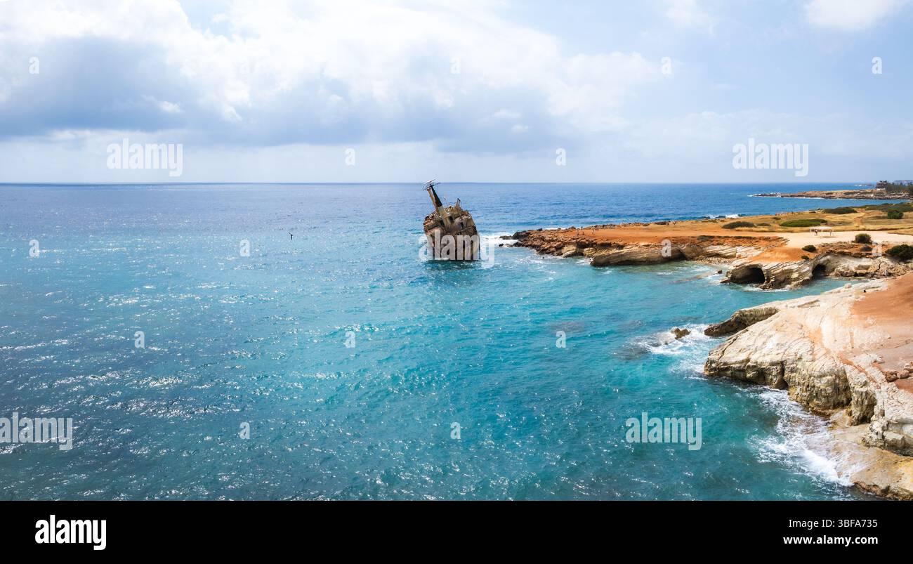 Edro 3 Aerial View of the Edro III Shipwreck off the Coast of Cyprus Stock ...