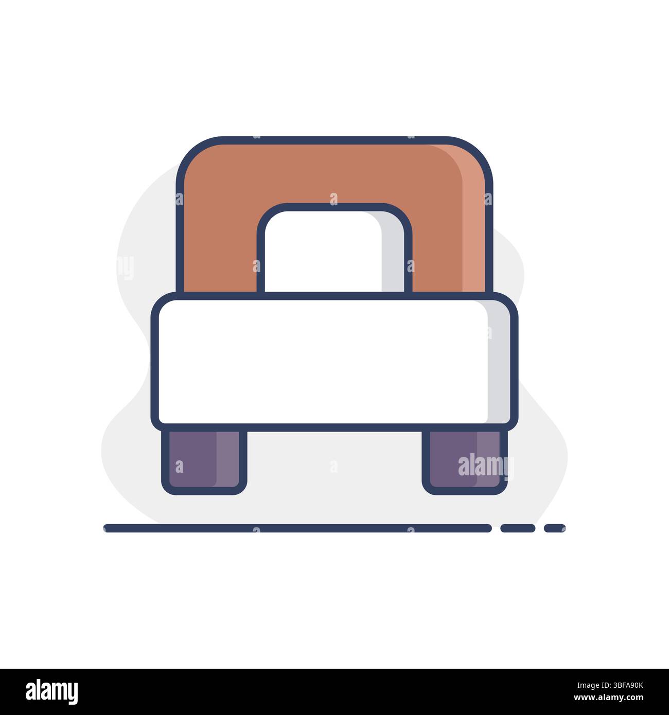 Single bed flat vector isolated icon. Graph symbol for travel and tourism web site and apps design, logo, app, UI Stock Vector