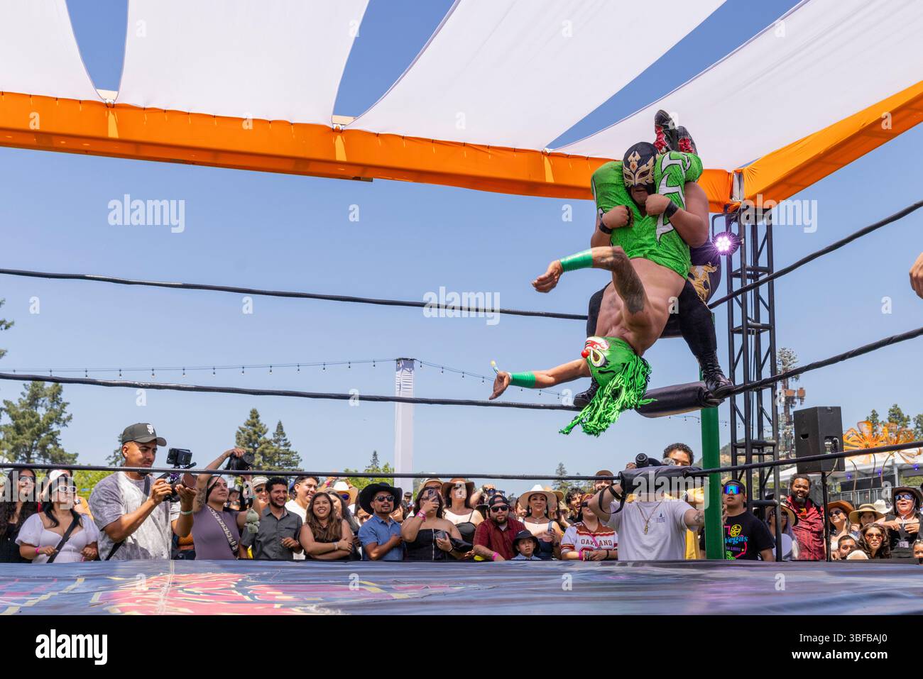 Lucha Libre during the La Onda music festival in Napa, Calif., on