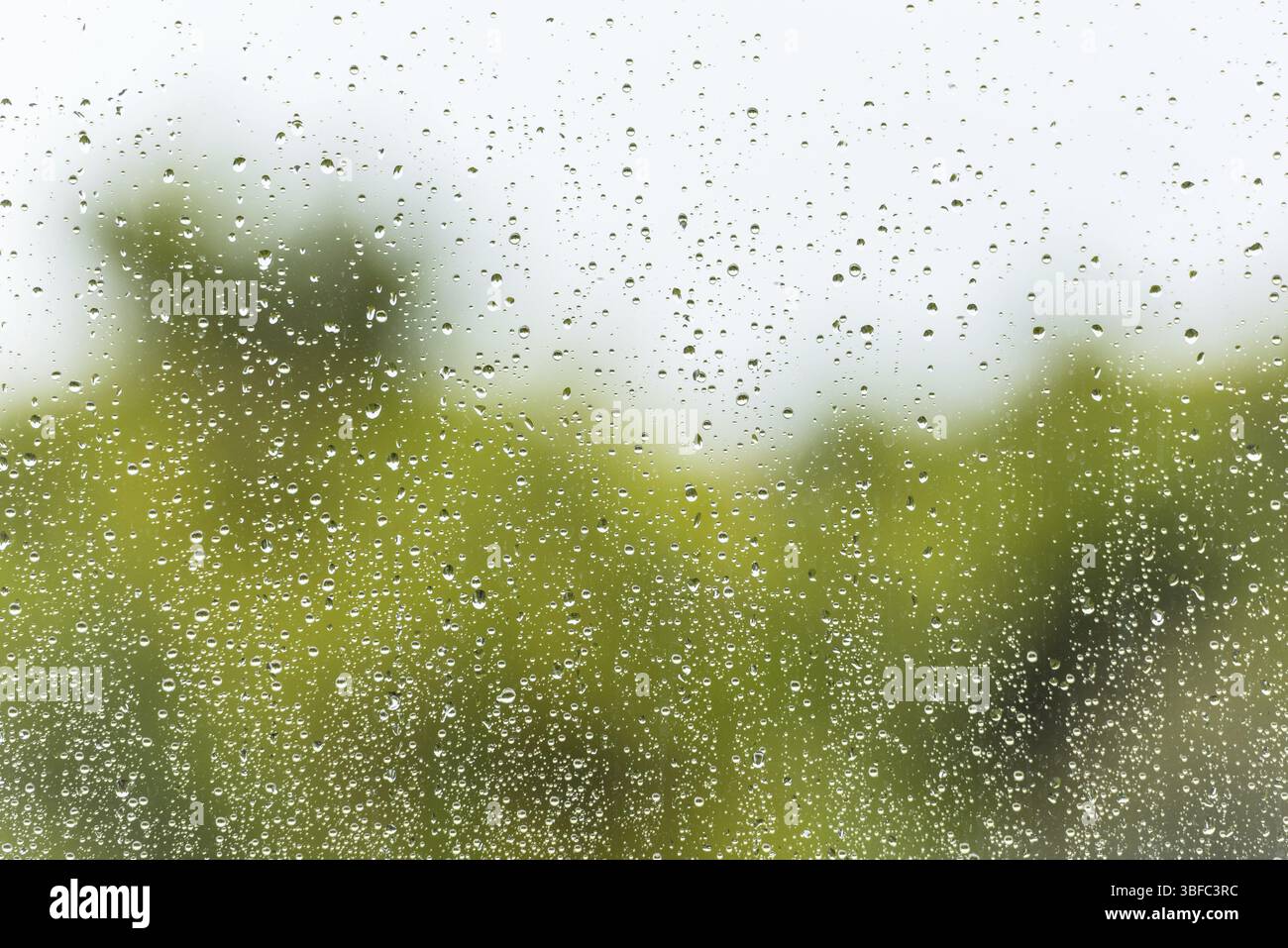 Rain water drops on a window glass surface as a background Stock Photo ...