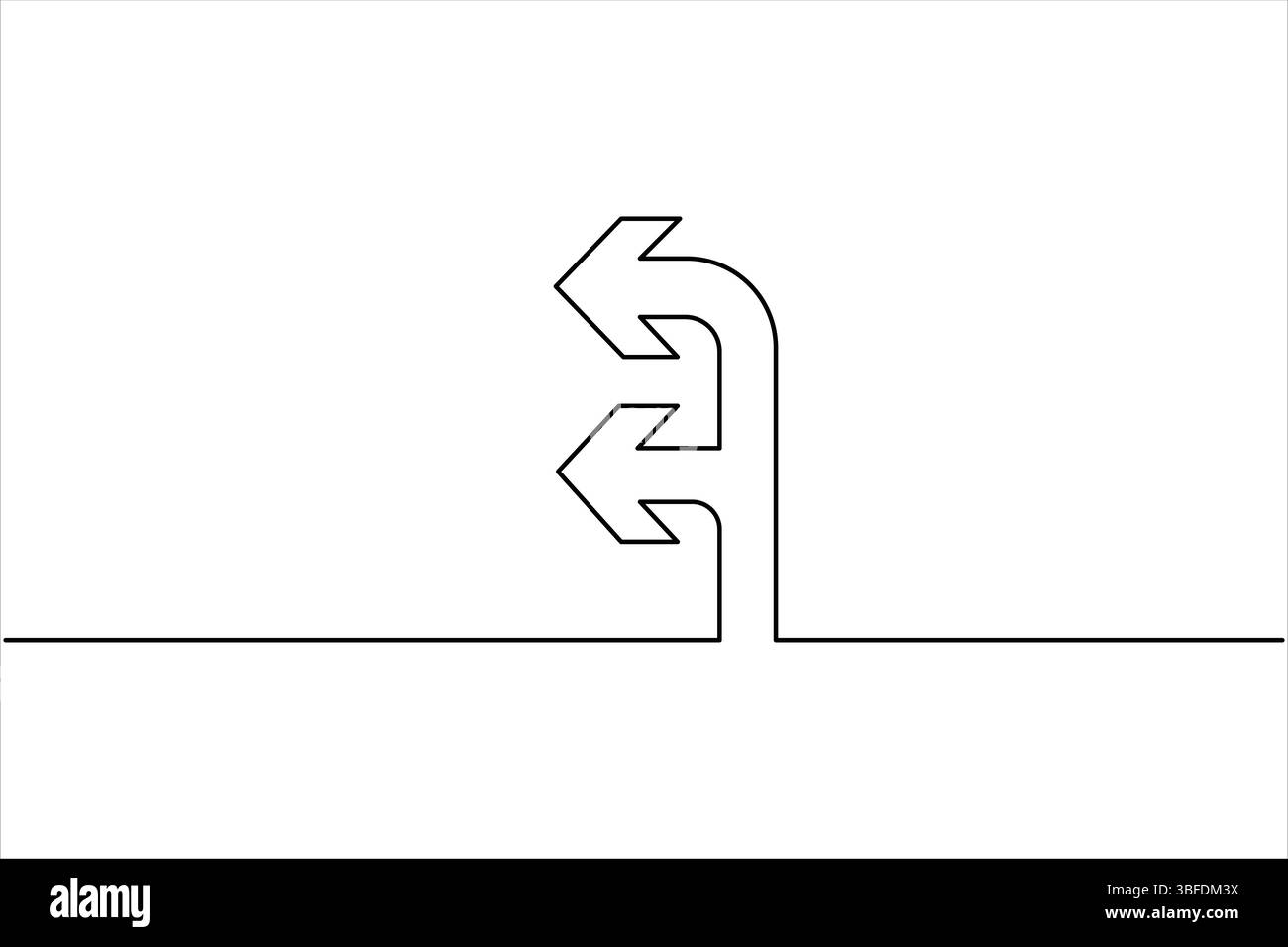 A one line drawing of arrow symbol continuous single line art arrow ...