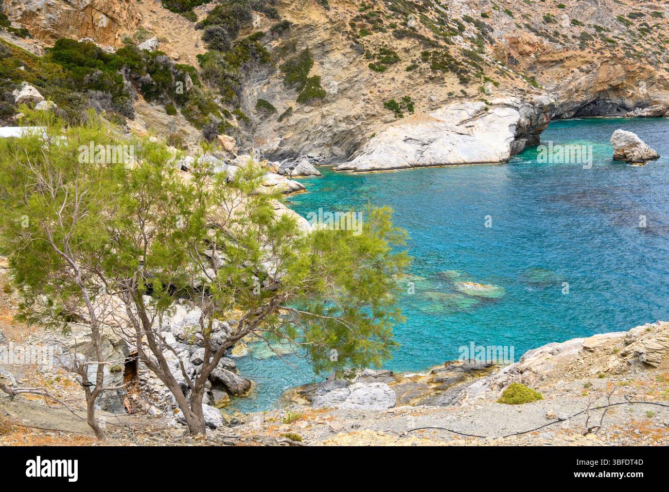 Emerald Rocky Agia Anna Beach On Amorgos Island Cyclades Greece Stock emerald-rocky-agia-anna-beach-on-amorgos-island-cyclades-greece-stock