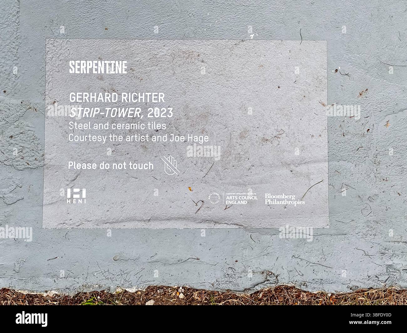 Strip-Tower by Gerhard Richter, Serpentine Gallery, Hyde Park, London - Smartphone Captured Stock Image