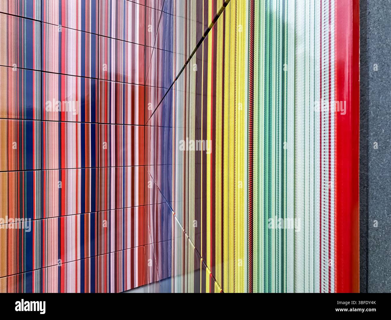 Strip-Tower by Gerhard Richter, Serpentine Gallery, Hyde Park, London - Smartphone Captured Stock Image