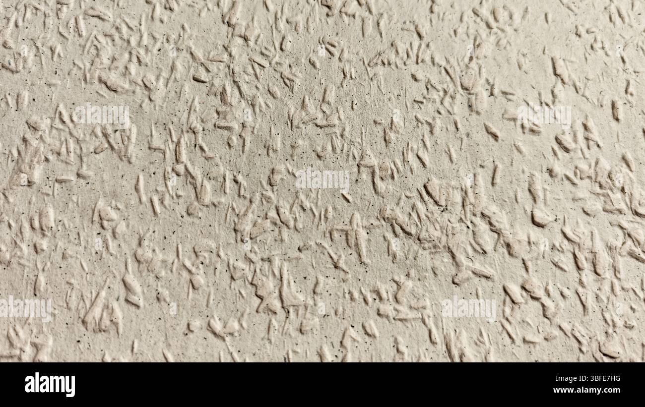 Picture of The close-up view reveals a textured white wall with intricate plaster ...