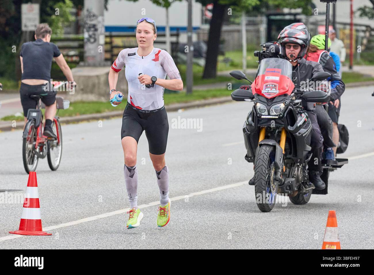 01 June 2025, Hamburg: Triathlon: Ironman, European Championship, women ...