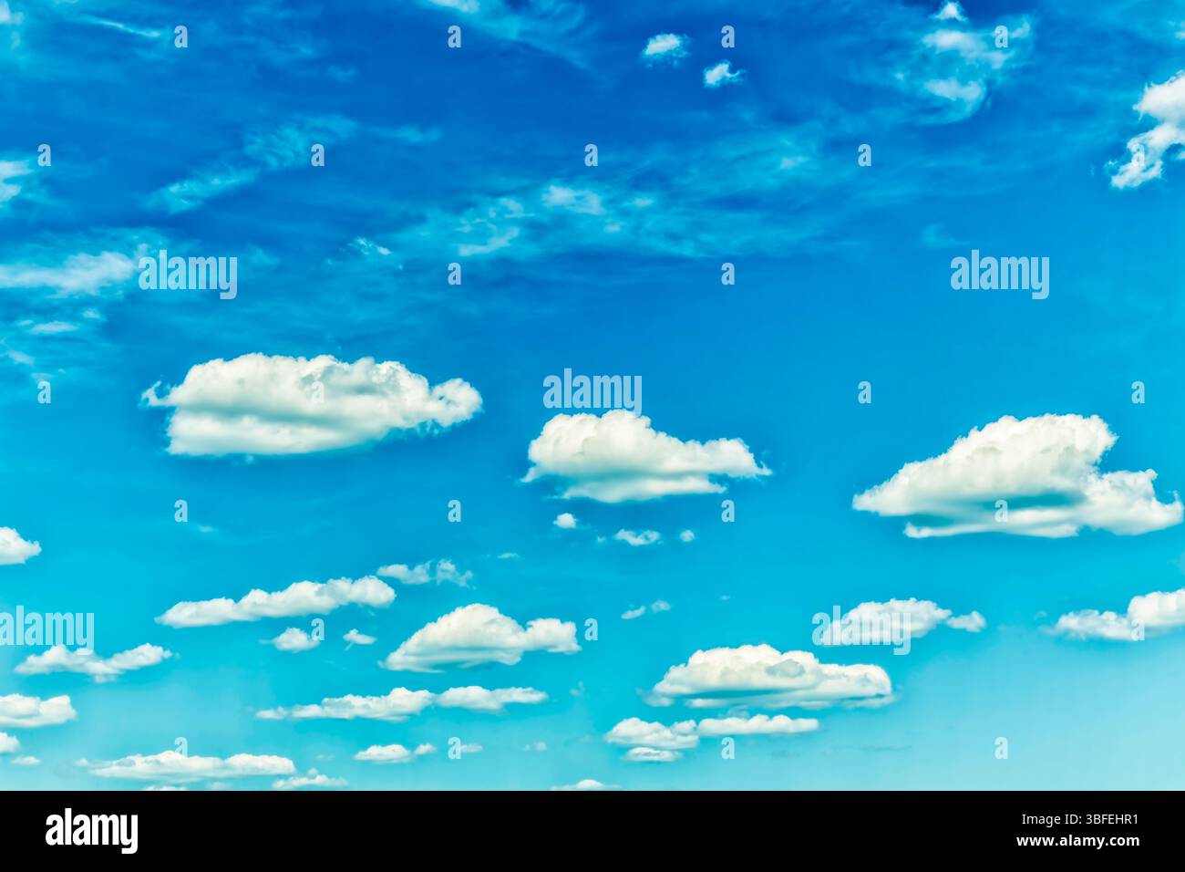 Puffy Clouds - views Stock Photo