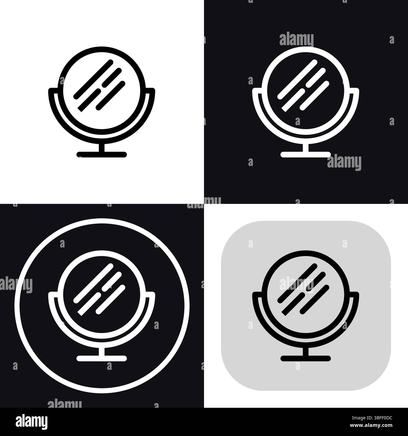 Bathroom mirror - clean and modern bathroom icon. Stock Vector