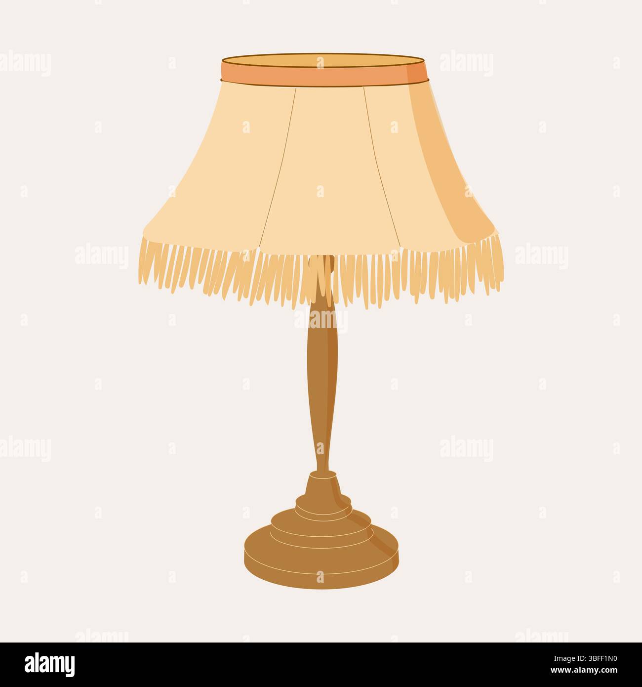 Retro table lamp isolated, vintage object, home decor vector flat Stock Vector