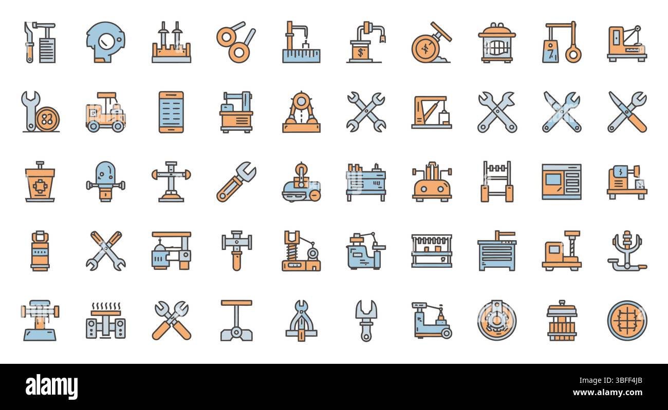 Set of Linear Workshop Vector Icons, Icon Sheet Stock Vector Image ...