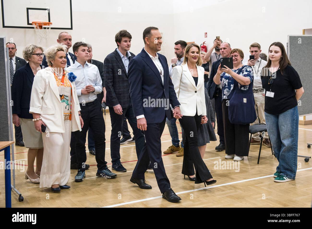 Karol Nawrocki (C), candidate for the 2025 Polish presidential election Karol Nawrocki (C), candidate for the 2025 Polish presidential election