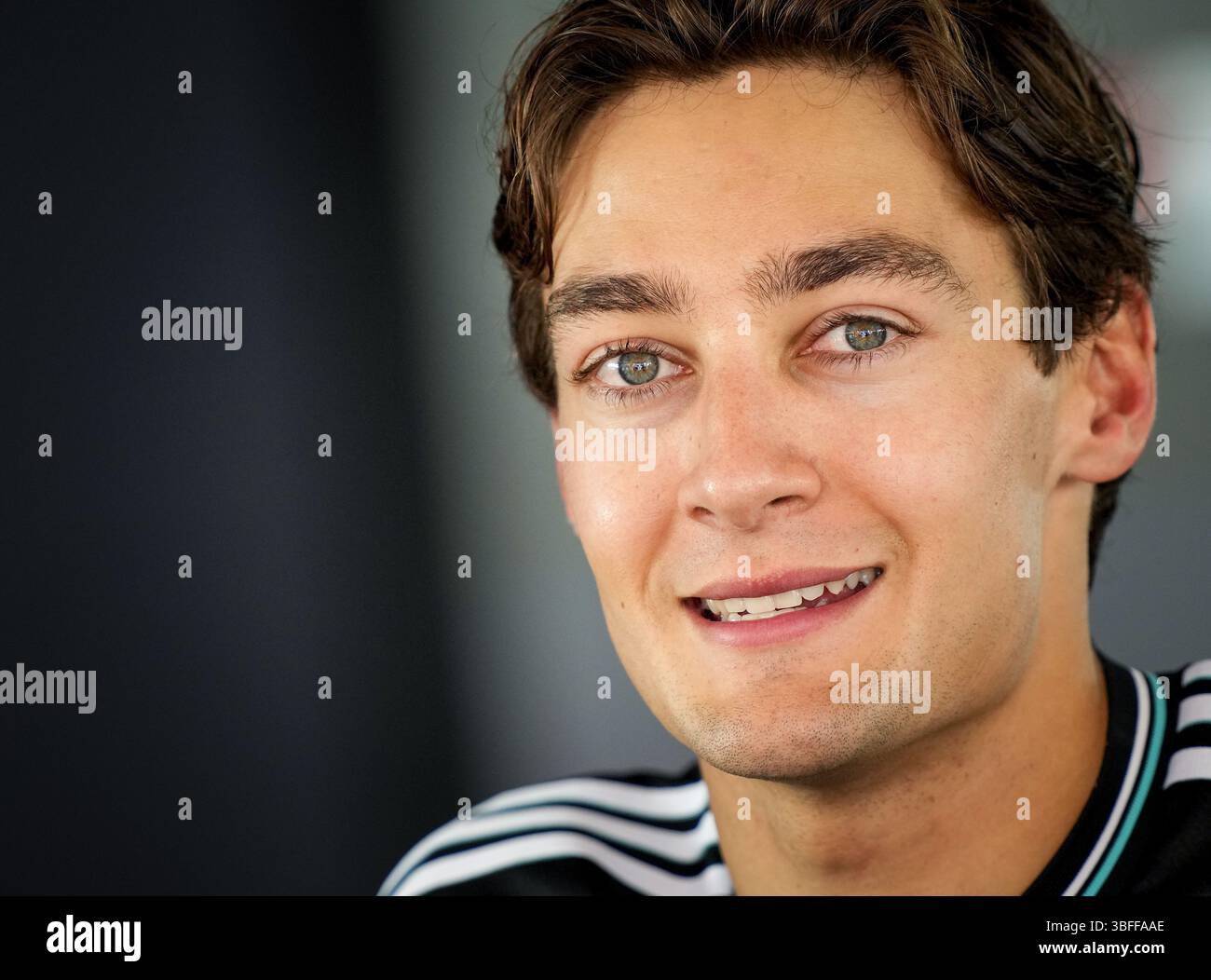BARCELONA - George Russell (Mercedes) during a press conference at the ...