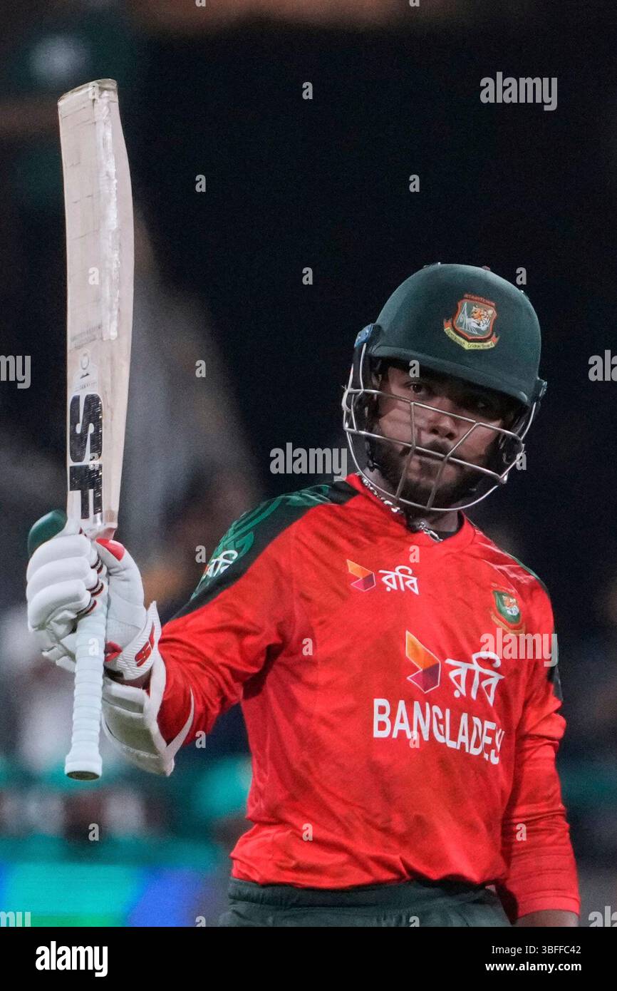 Bangladesh's Parvez Hossain Emon celebrates after scoring fifty during ...