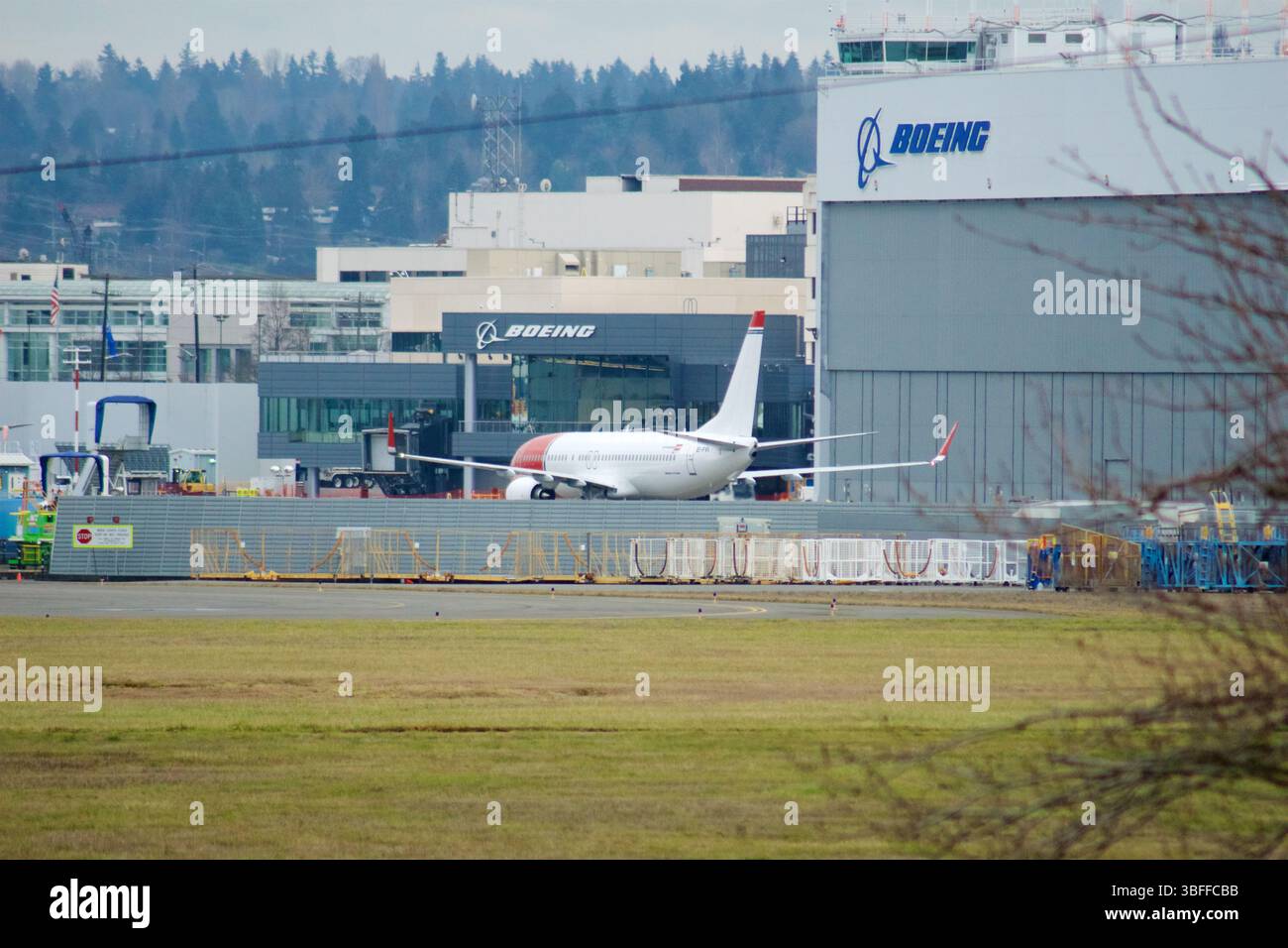 Seattle, USA, January 27, 2017: Boeing Factory with Aircraft Stock Photo