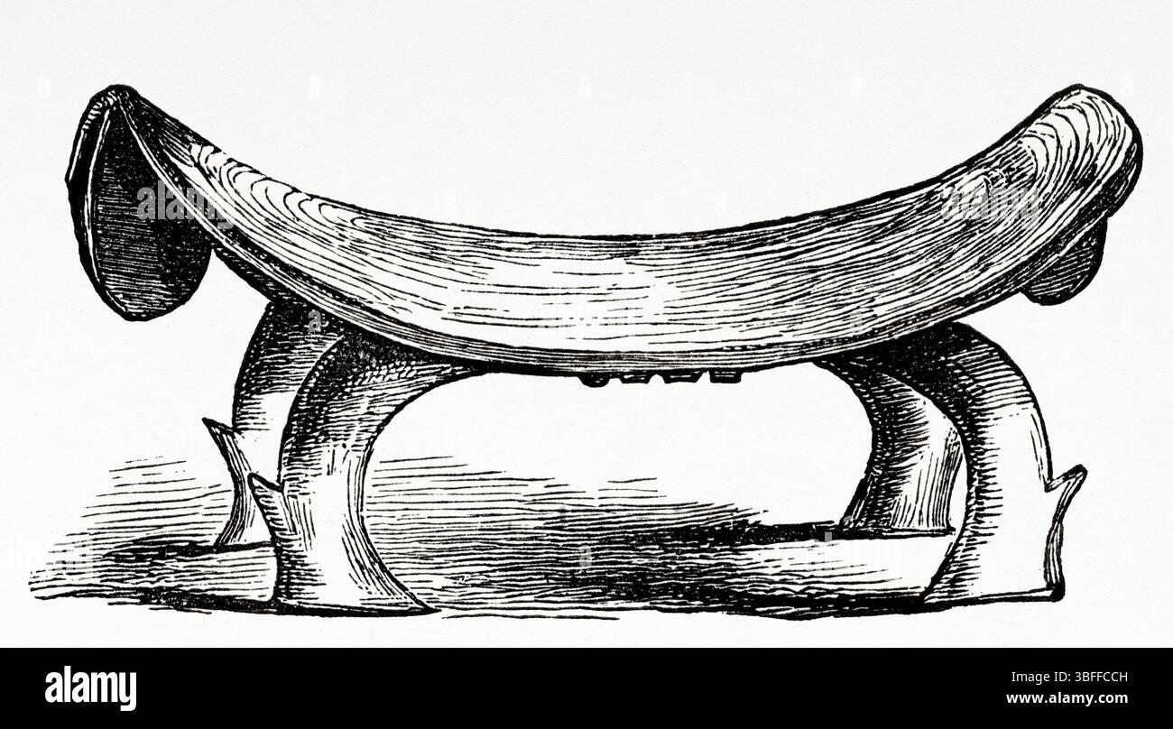Bongo traditional wooden stool, South Sudan. Africa. The Heart of ...