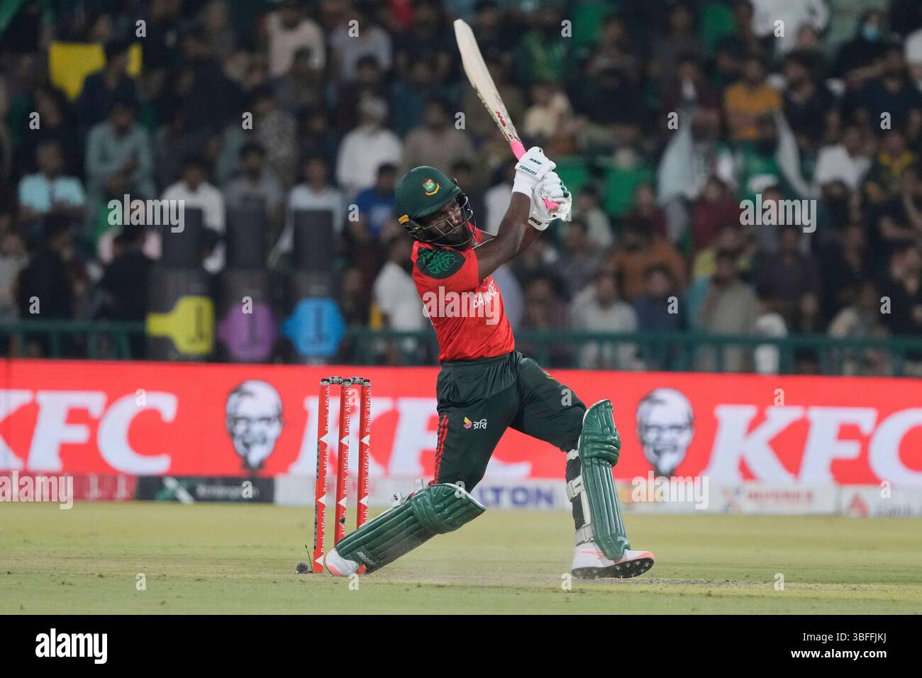 Bangladesh's Jaker Ali bats during the third Twenty20 cricket match ...