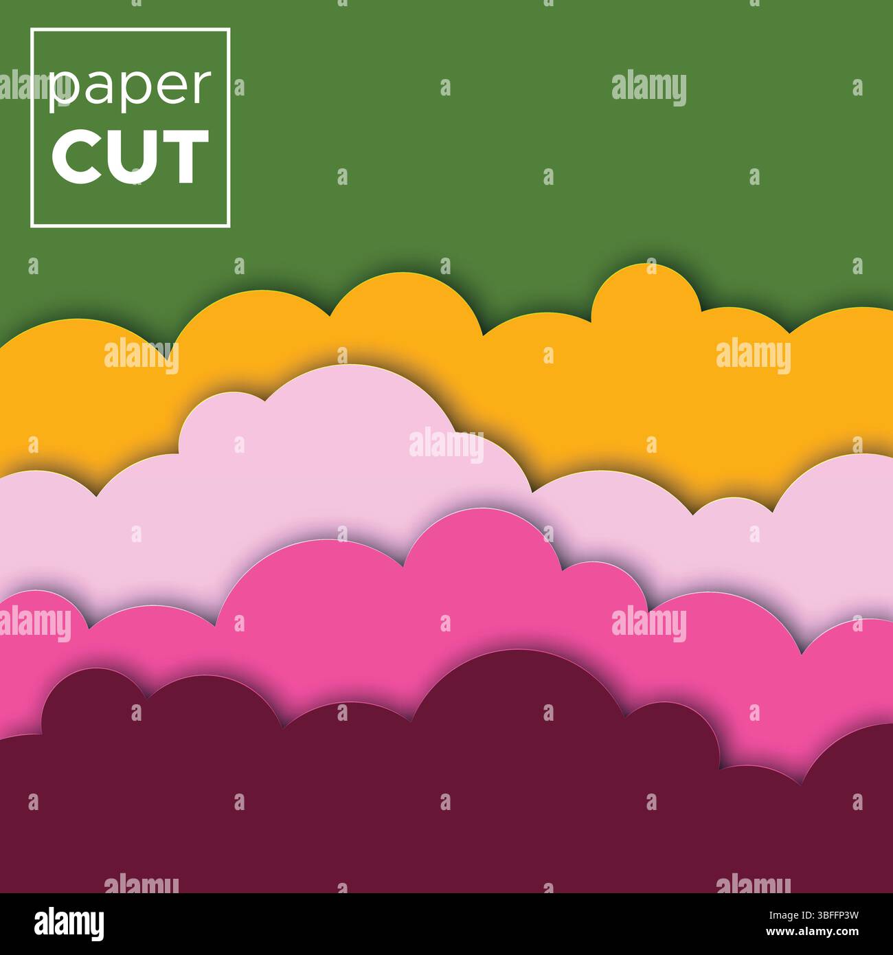 Abstract  Background with Paper Cut shapes. Vector illustration. Stock Vector